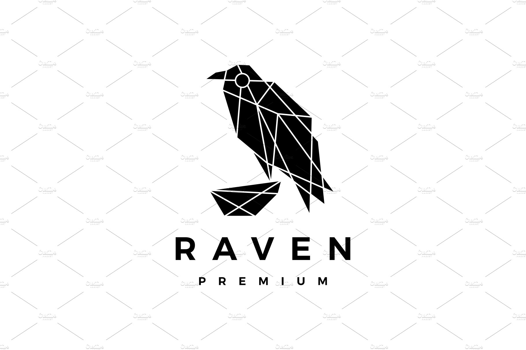 raven crow bird geometric polygonal cover image.