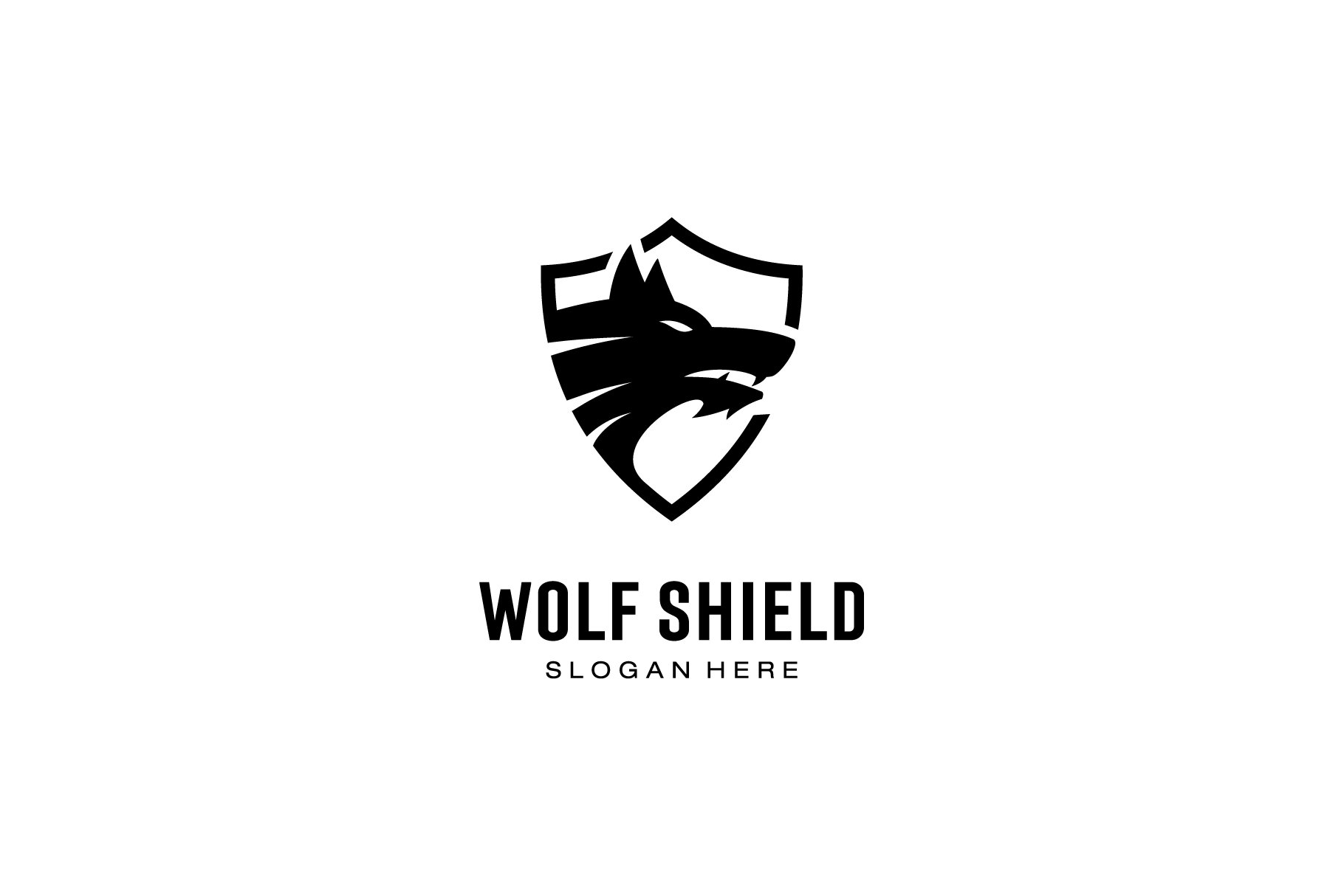 wolf shield logo vector design cover image.