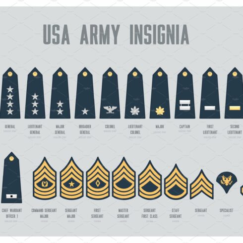 USA army insignia, military chevrons cover image.