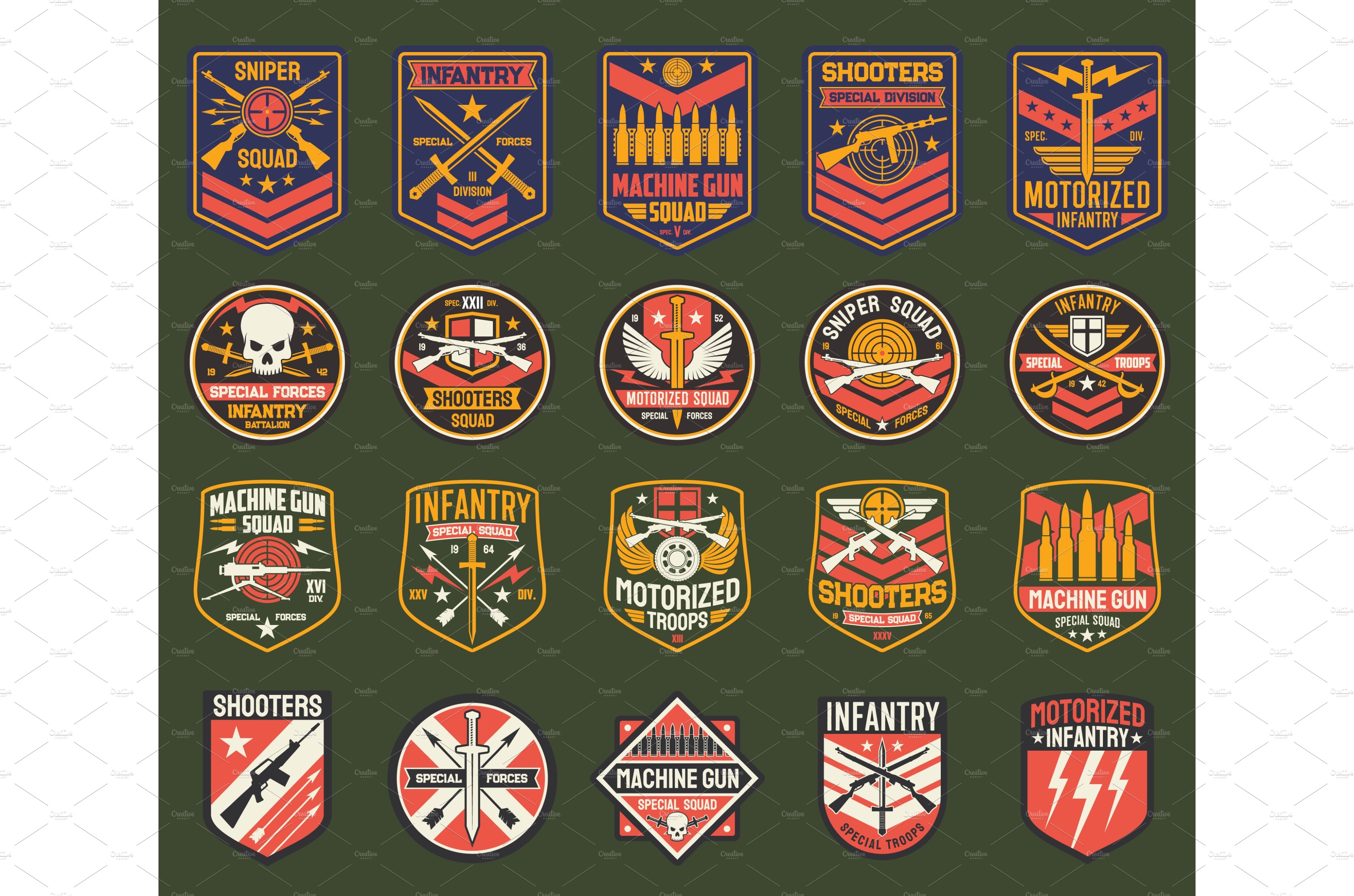 Military chevrons icons cover image.