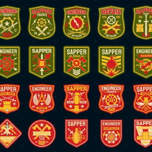 Sapper or combat engineer patches cover image.