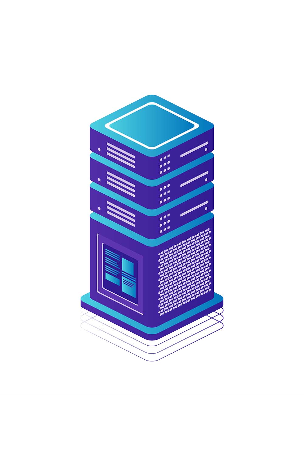 3d isometric web hosting server vector and image pinterest preview image.