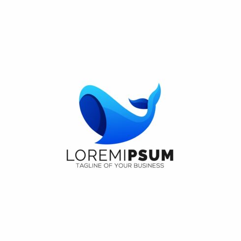 Modern Whale Logo design in Blue cover image.