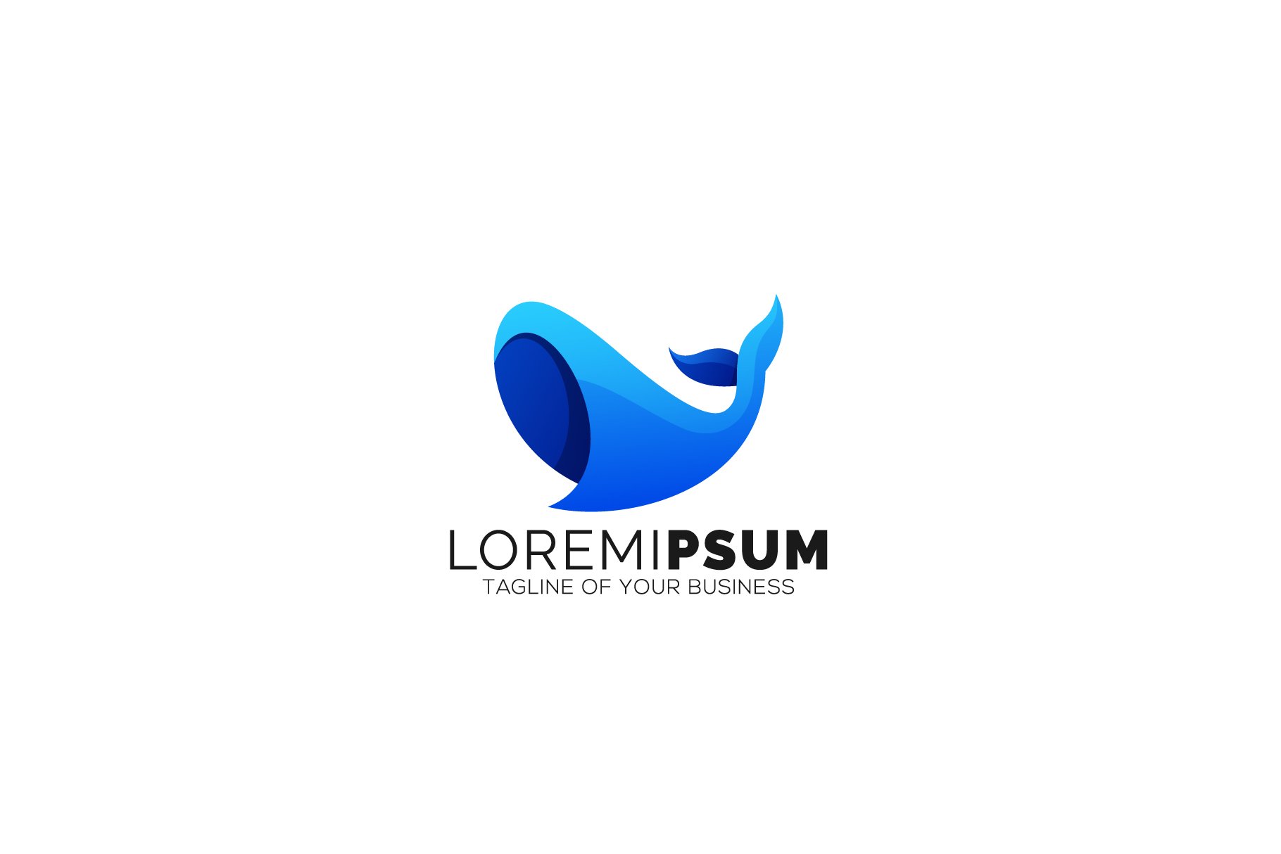 Modern Whale Logo design in Blue cover image.