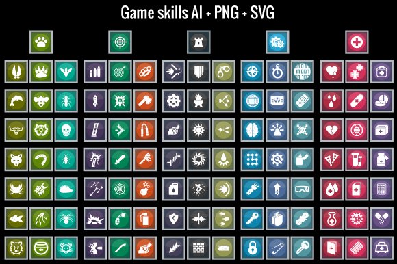 Game skills icons cover image.