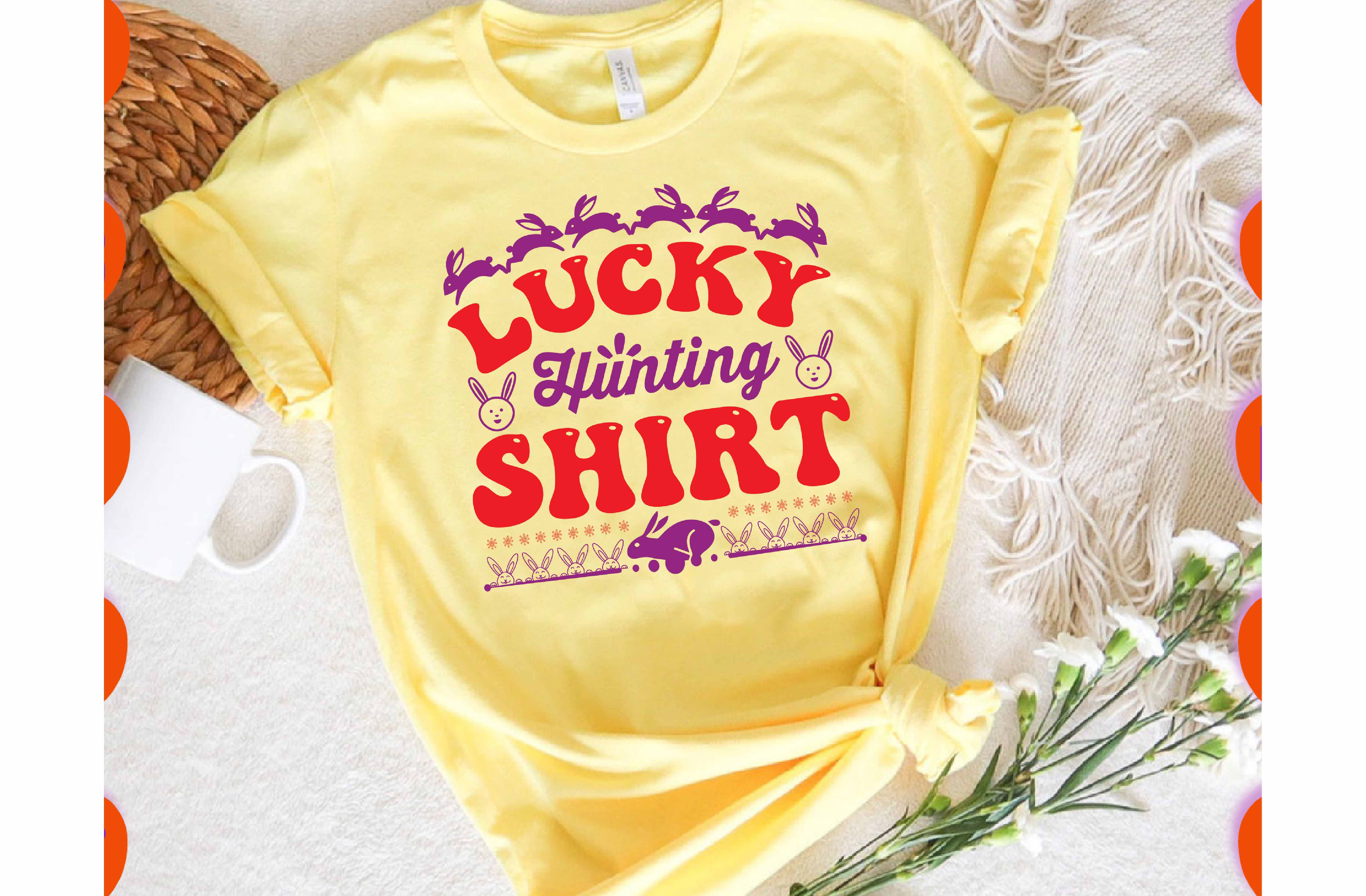 Yellow t - shirt that says lucky shining shirt.