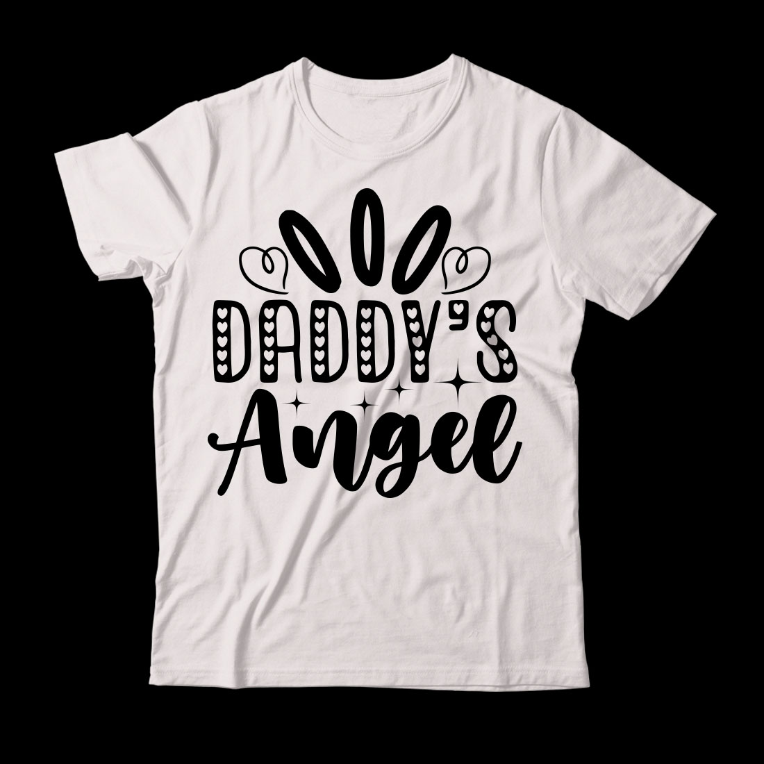 White t - shirt that says daddy's angel.