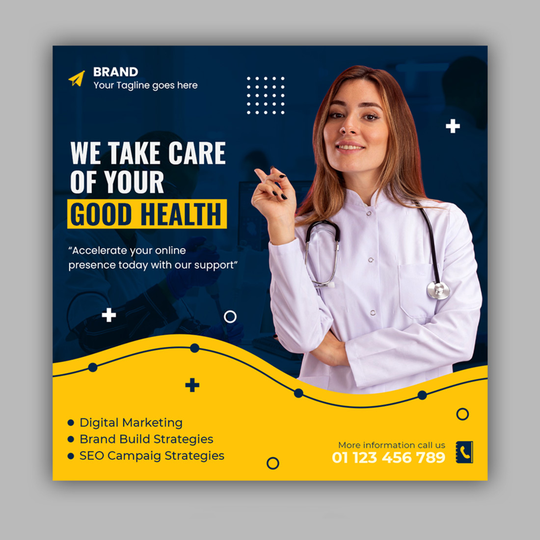 Beautiful Medical Health Care Flyer Social Media And Web Banner Post Template- Only $4 cover image.
