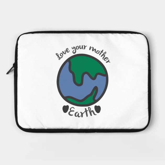 Laptop case with a picture of the earth on it.
