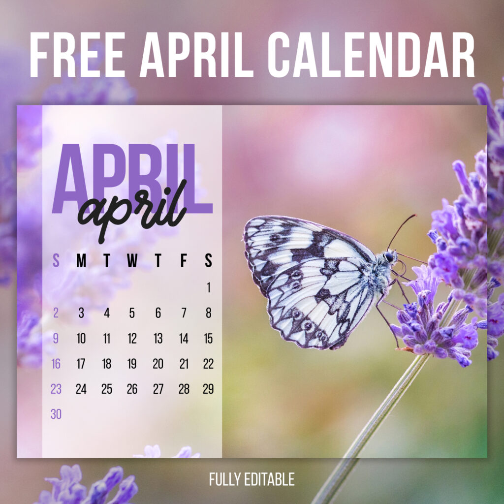 Free Printable April Calendar – MasterBundles