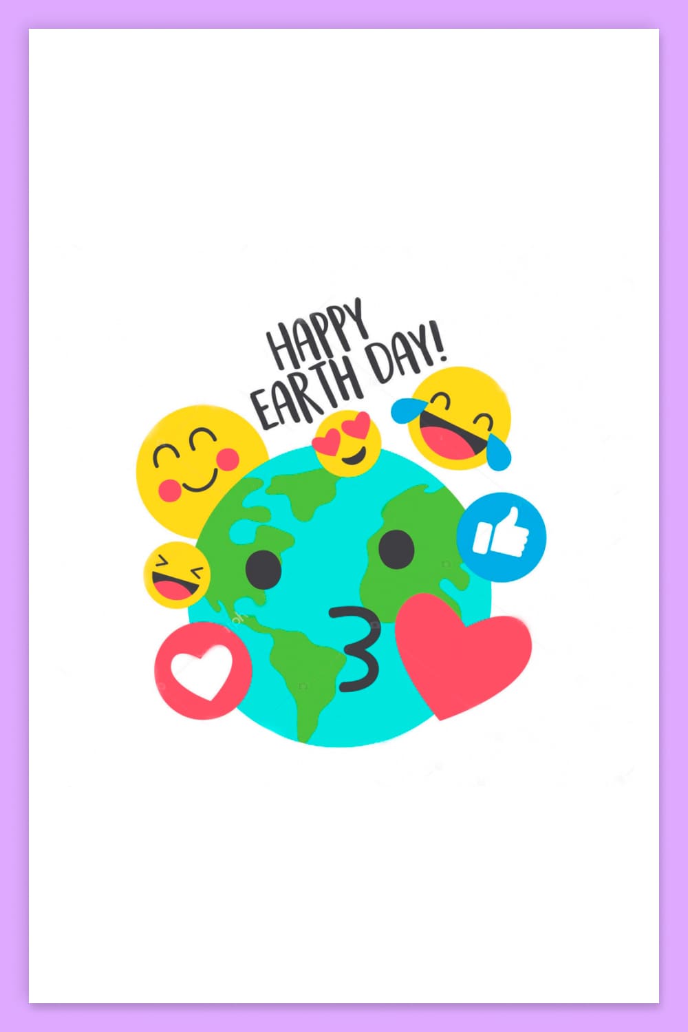 Emoji collage around planet Earth.