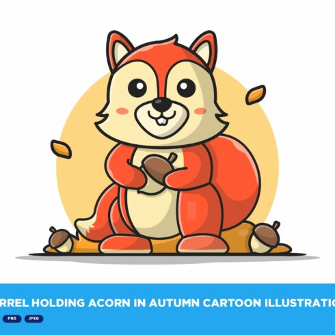 Cute Squirrel Holding Acorn Cartoon cover image.