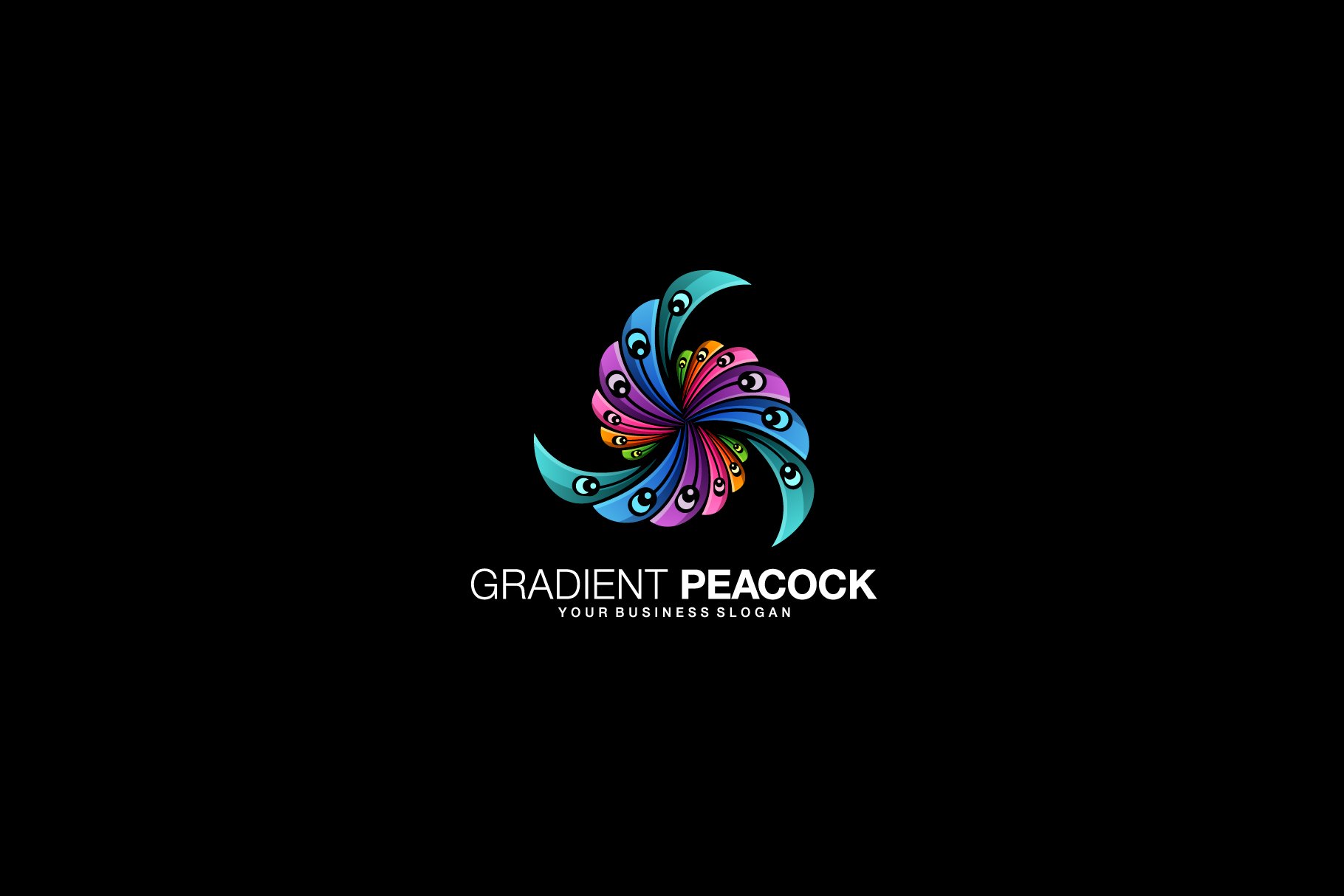 Gradient peacock vector logo design cover image.