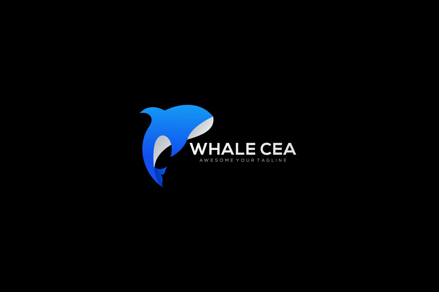 blue whale sea modern logo vector de cover image.