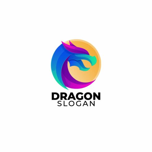 Gradient dragon vector logo design cover image.