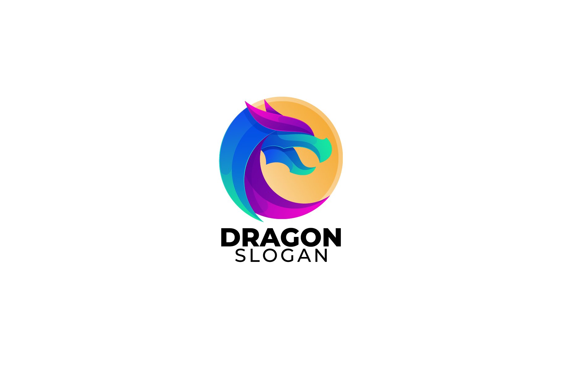 Gradient dragon vector logo design cover image.