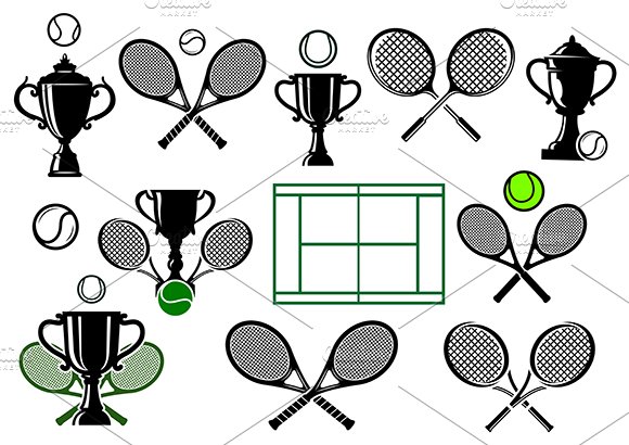 Tennis tournament icons cover image.