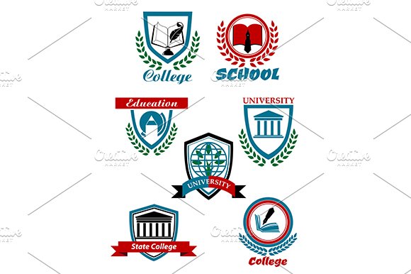 Heraldic emblems for school, college cover image.