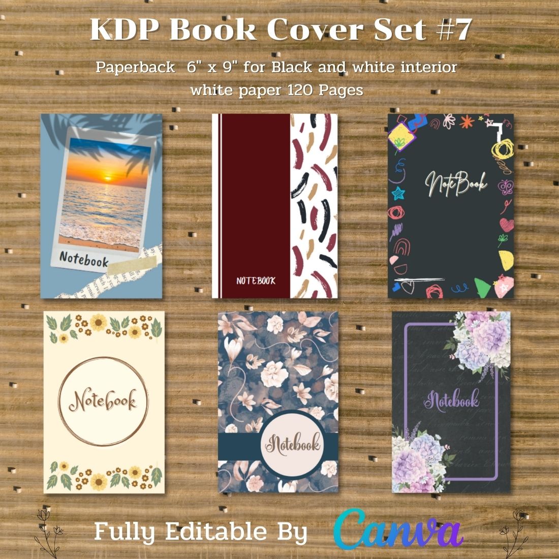 KDP Book Cover Set Canva Template – Paperback cover image.