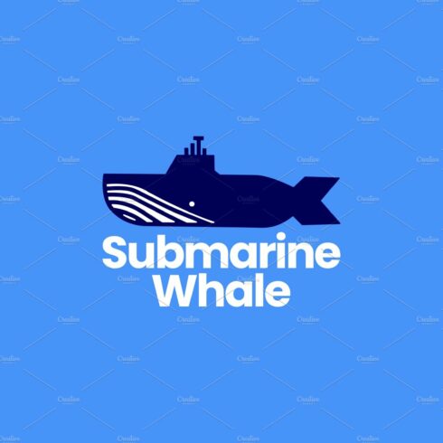 submarine whale humpback logo vector cover image.