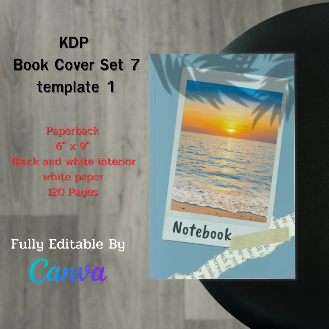 KDP Book Cover Set Canva Template – Paperback preview image.