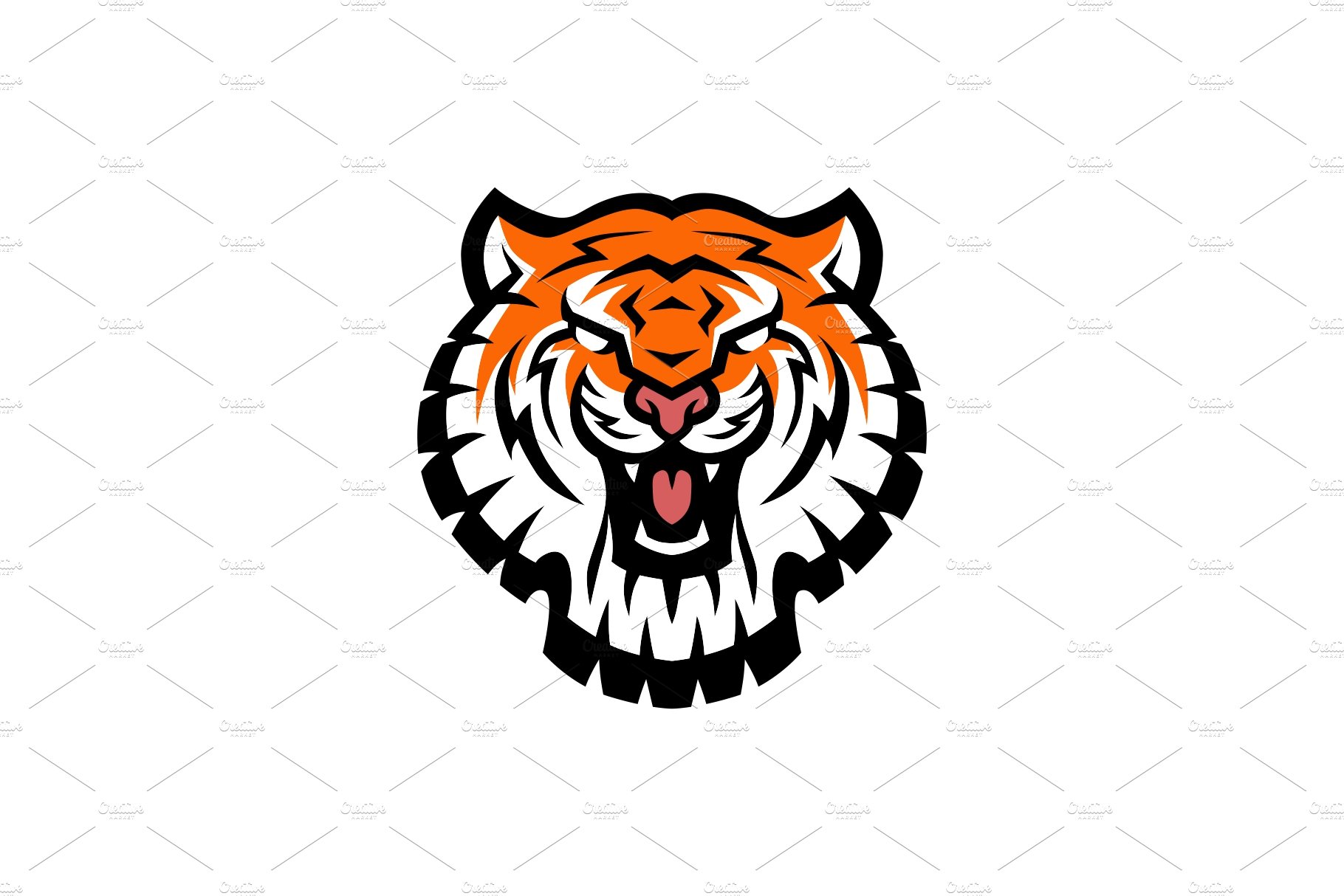 tiger head logo vector