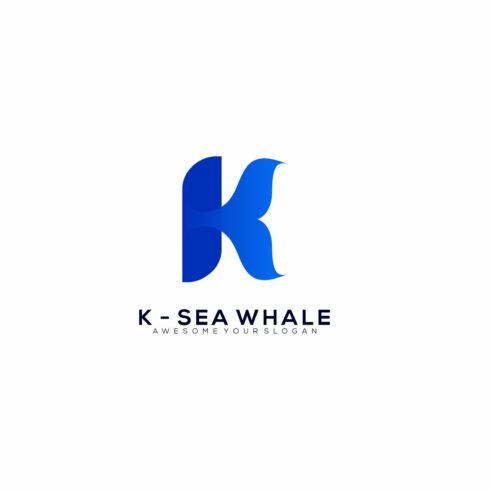 Letter K sea Whale Logo Design Templ cover image.