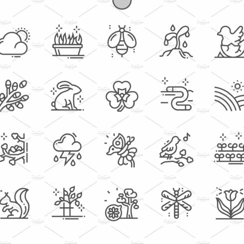 Spring Nature Line Icons cover image.