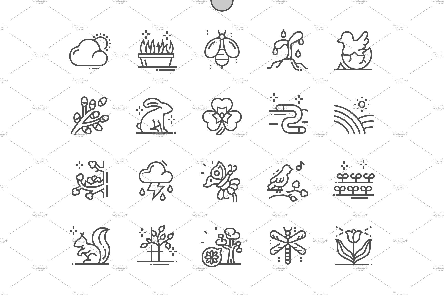 Spring Nature Line Icons cover image.