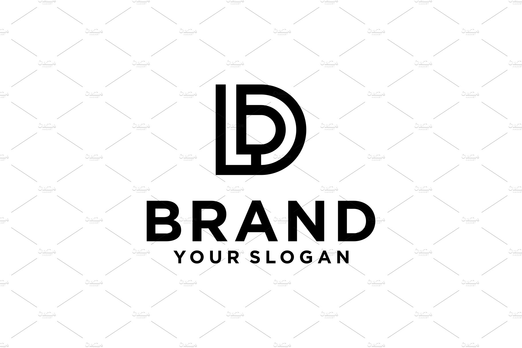 Letter L D Monogram Simple Icon Logo preview image.