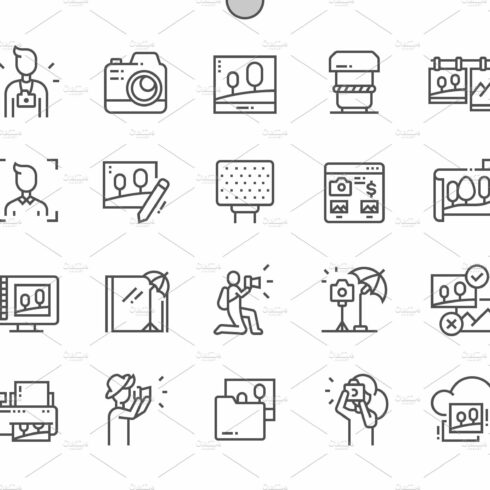 Photographer Line Icons cover image.