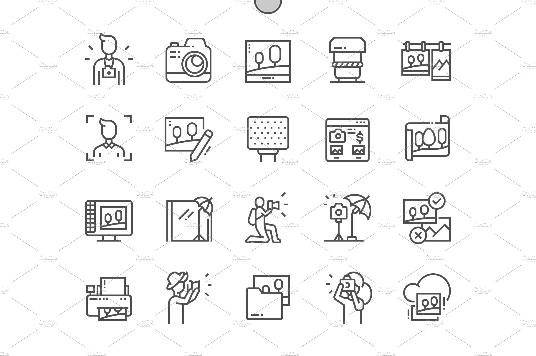Photographer Line Icons cover image.