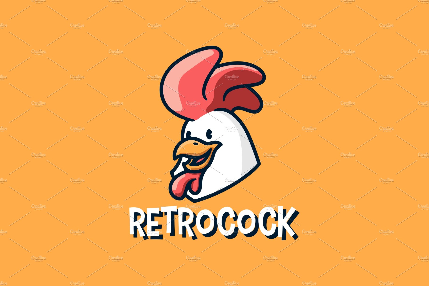 retro cock rooster chicken mascot cover image.