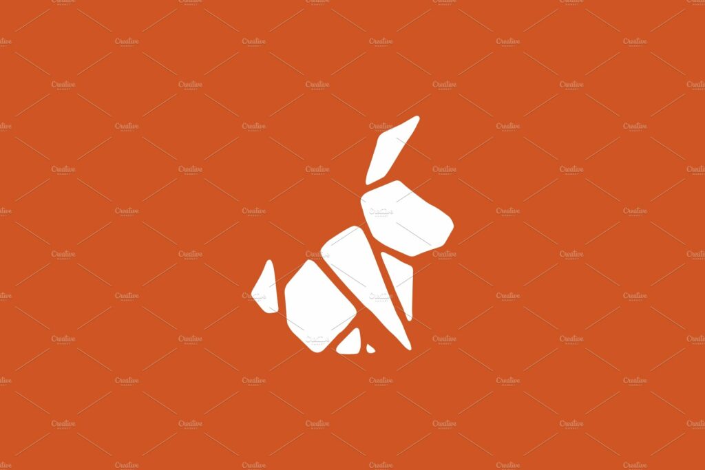 geometric rabbit bunny hare logo – MasterBundles