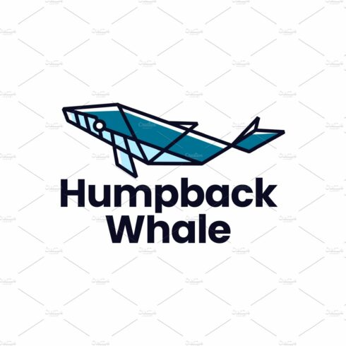 humpback whale logo vector icon cover image.