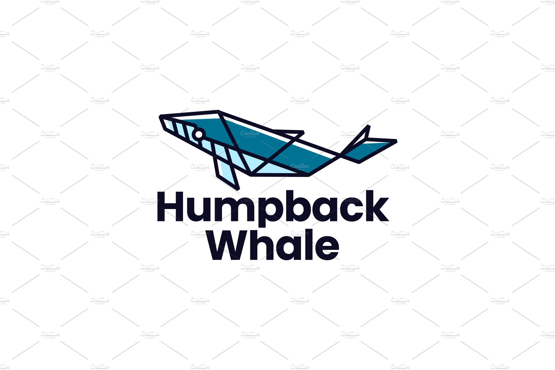 humpback whale logo vector icon cover image.