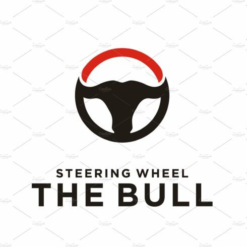 Steering Wheel Bull Head logo design cover image.