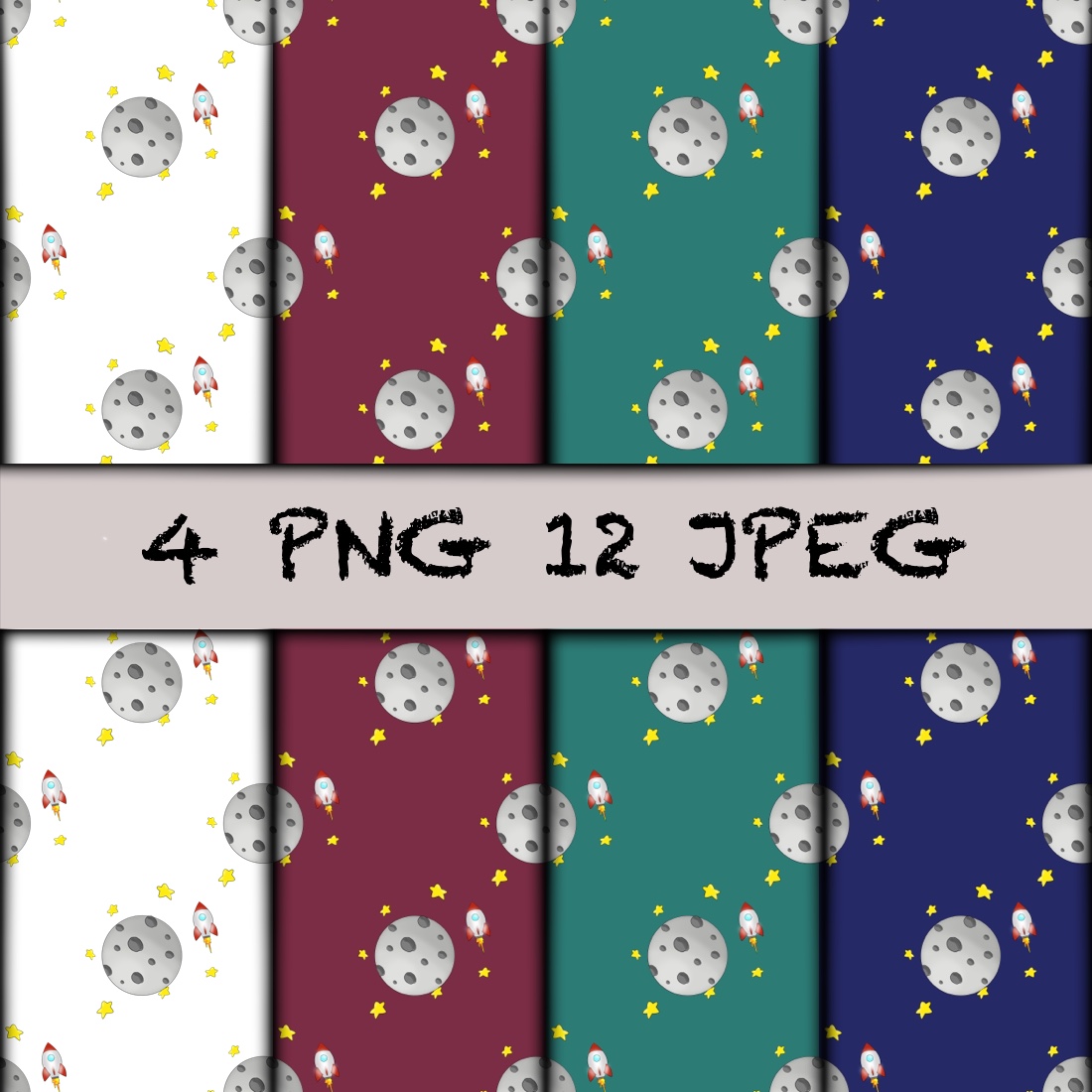 4 Hand Kids Seamless Patterns preview image.