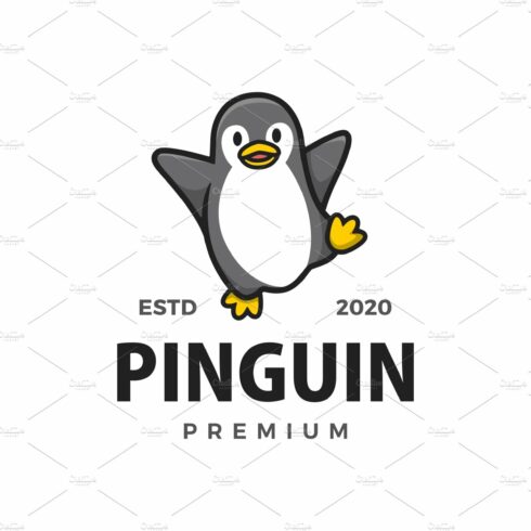cute little pinguin cartoon logo cover image.