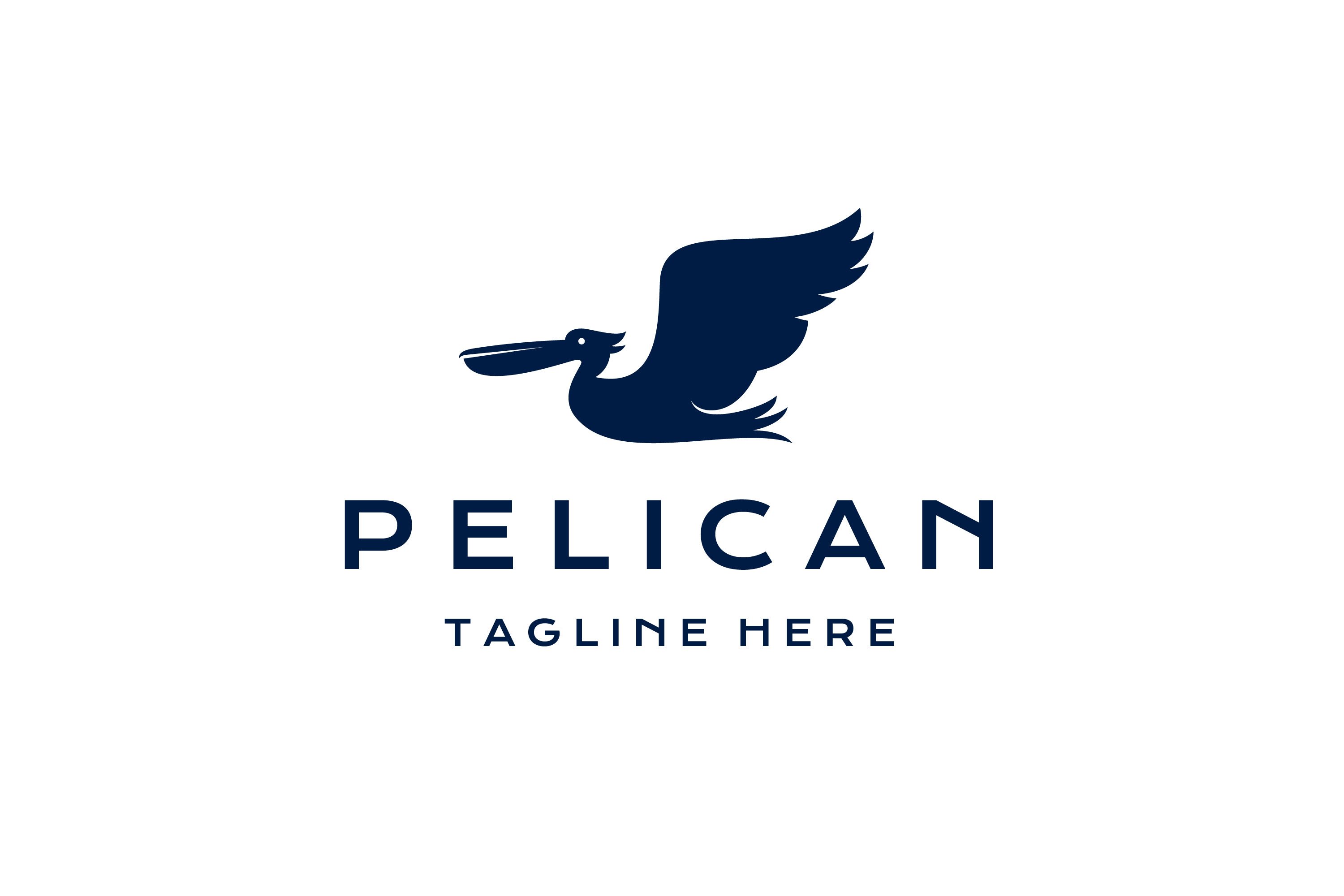 Pelican bird logo design vector cover image.