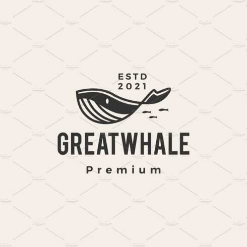 great whale hipster vintage logo cover image.