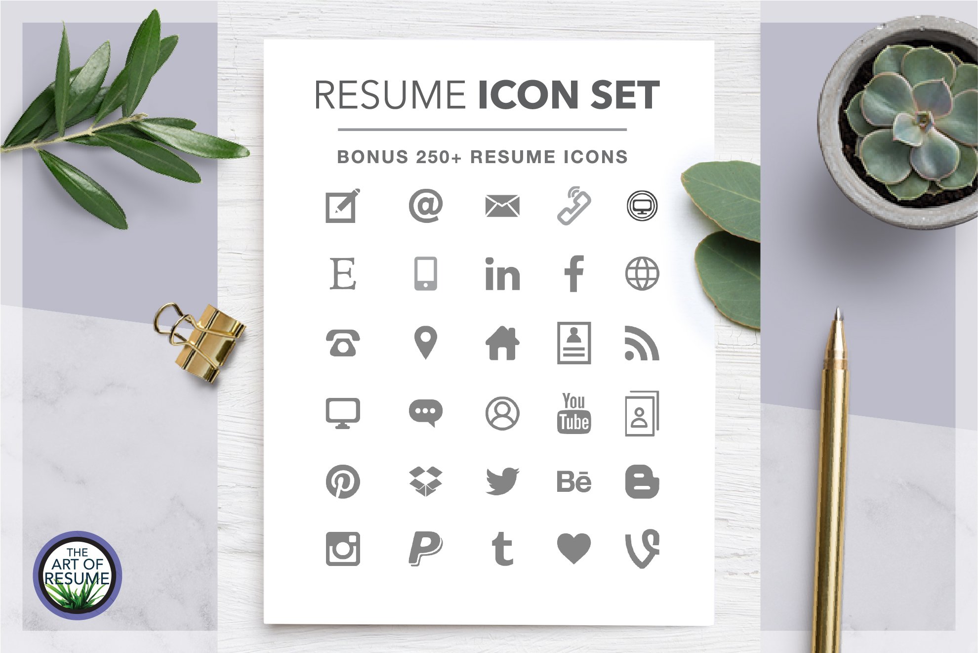 9 icons resume template cv design 633