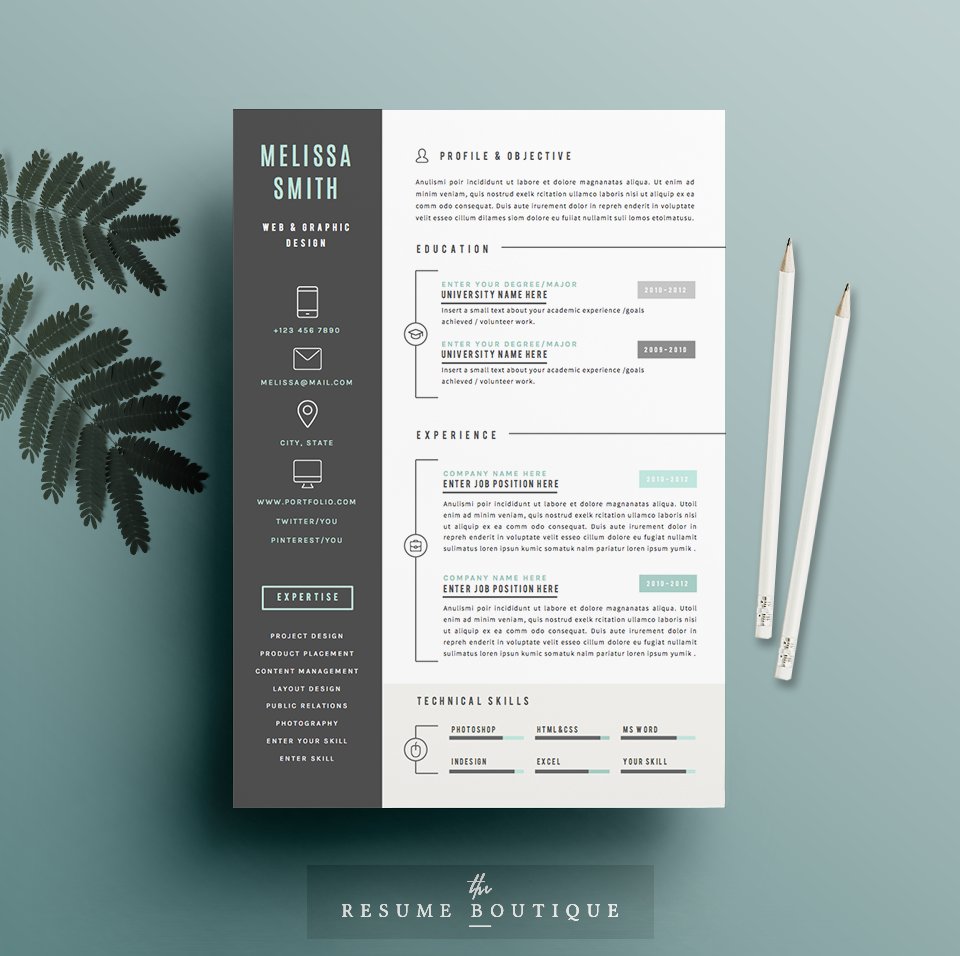 Resume Template 4 page pack | Iconic cover image.