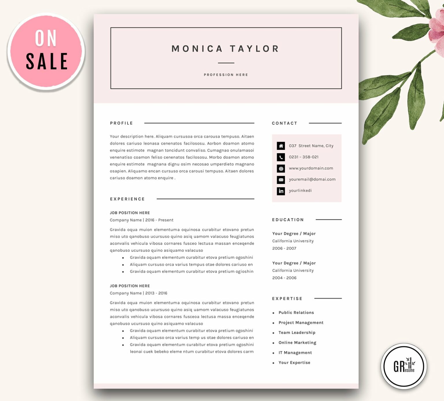 Creative CV Resume Template - 0122 – MasterBundles