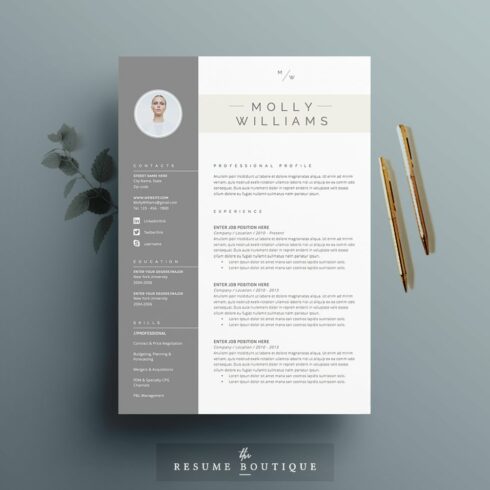 Resume Template 4 pages | Minerva cover image.