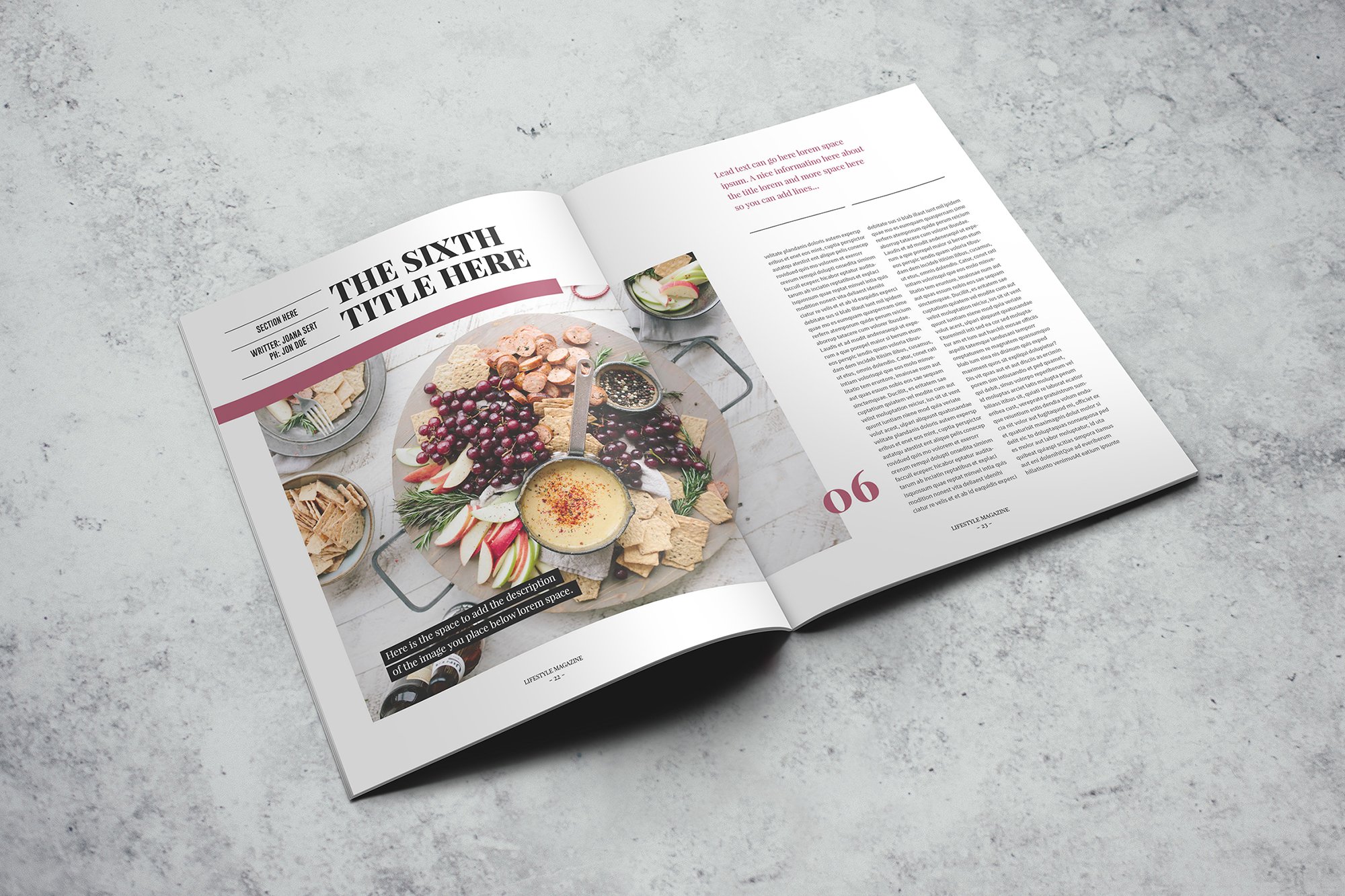 Lifestyle Magazine Indesign Template preview image.