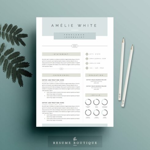 Resume Template 4 page pack | Opal cover image.