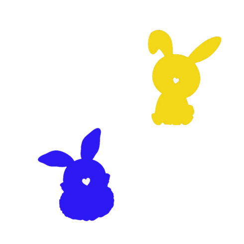 Little Bunny Silhouette Set of Six Bright and Vivid Colors cover image.