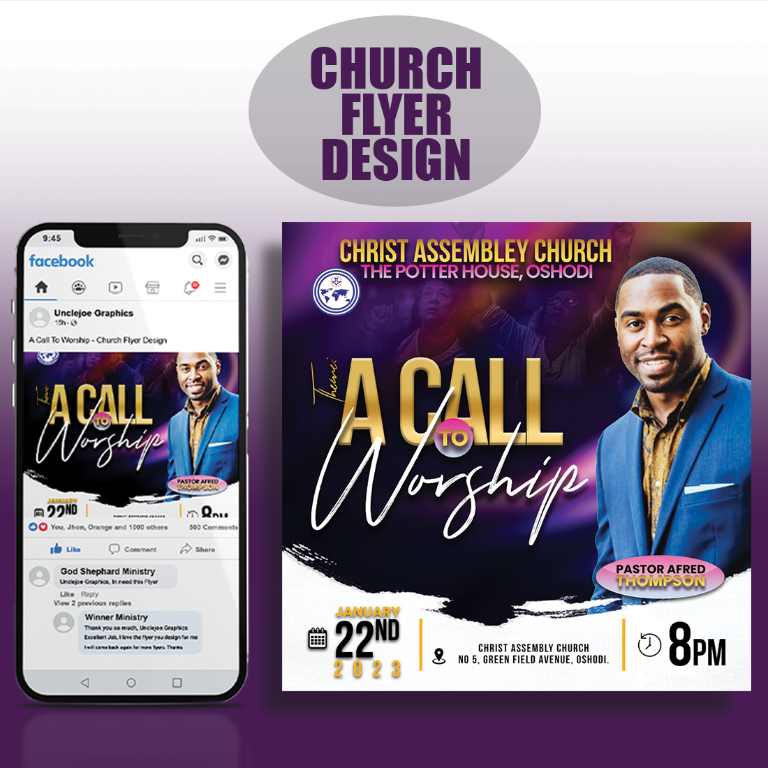 CHURCH FLYER TEMPLATE DESIGN cover image.