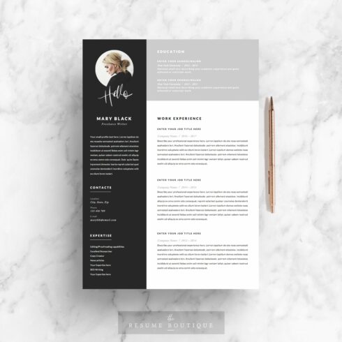 5 page Resume Template | Blackie cover image.